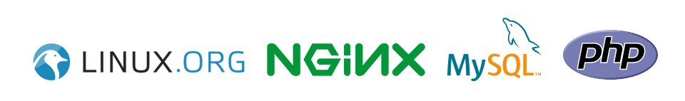 Linux, NGiNX, MySQL, php logos